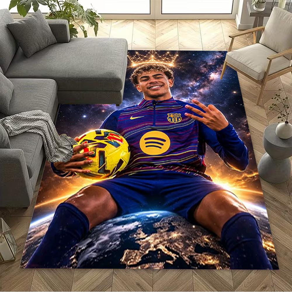 Lamine Yamal's Spanien Fußball Legende Teppich Perfekt für Schlafzimmer Esszimmer Wohnheim Außenbereich Rutschfester Teppich Anime Büro Dekoration Am besten für Weihnachten