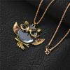 Owl Pendant Necklace for Women Colorful Vintage Style Minimalist Elegant Fashion Jewelry European American Trend Gift