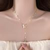 Schmetterlingsquaste Perlenanhänger Halskette: Elegante High-End Schlüsselbeinkette für Damen