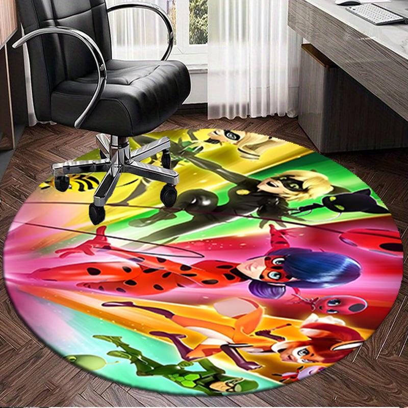 1PC Miraculous Adventures Round Rug, Non-slip Chair Mat, Home Decor, Circle Carpet Perfect for Office, Bedroom, Living Room,Christmas Gift