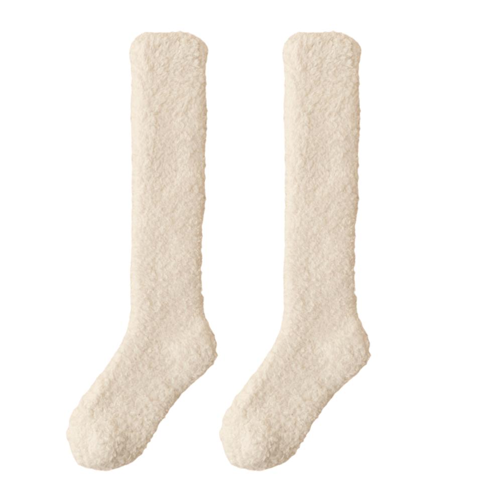 Coral Fleece Knee High Socks Thickened Coral Fleece Socks New Fuzzy Long Socks Home Lounging