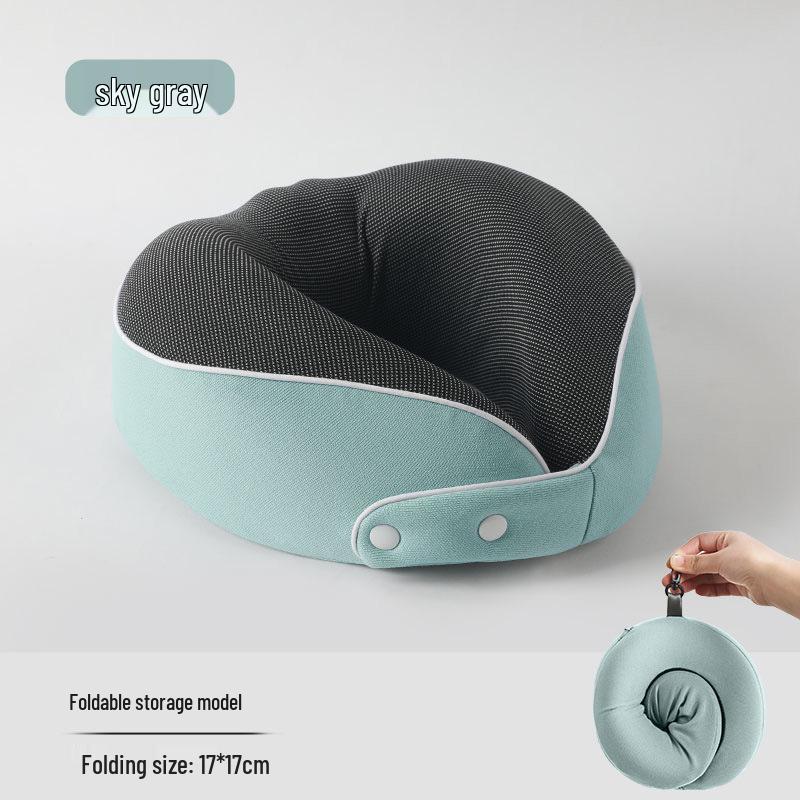 Compact U-shaped Memory Foam Travel Pillow with Neck Support