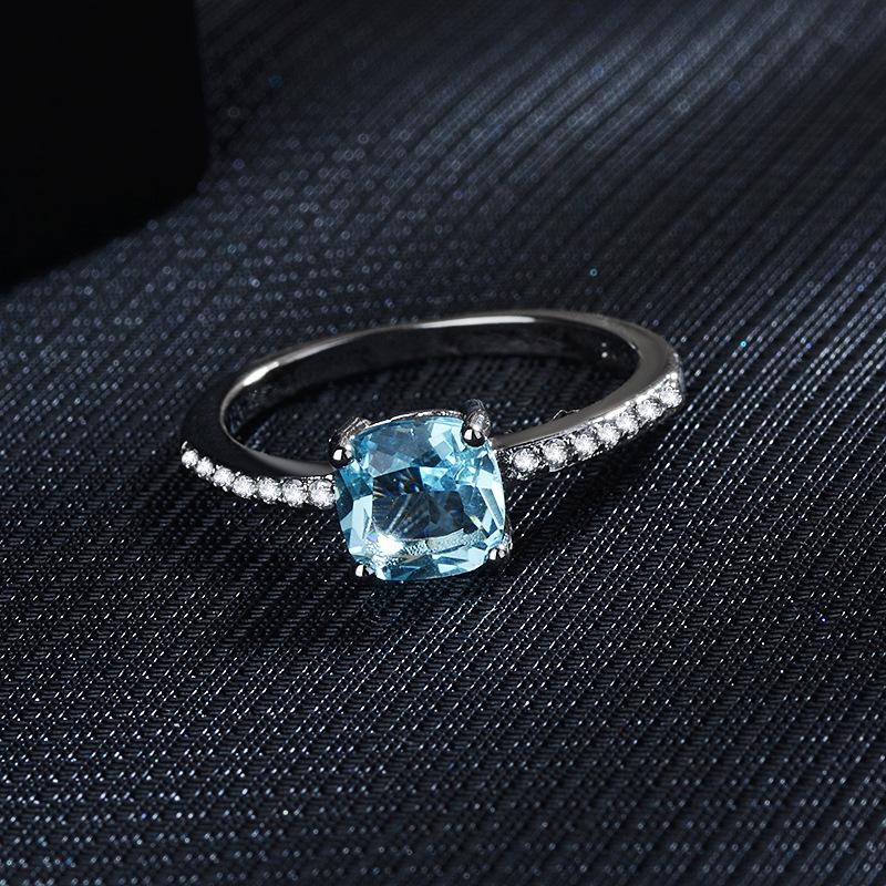 925 Sterling Silver Ring Topaz Engagement Romantic Design Wedding Brial Ring for Women Classic Fine Jewelry