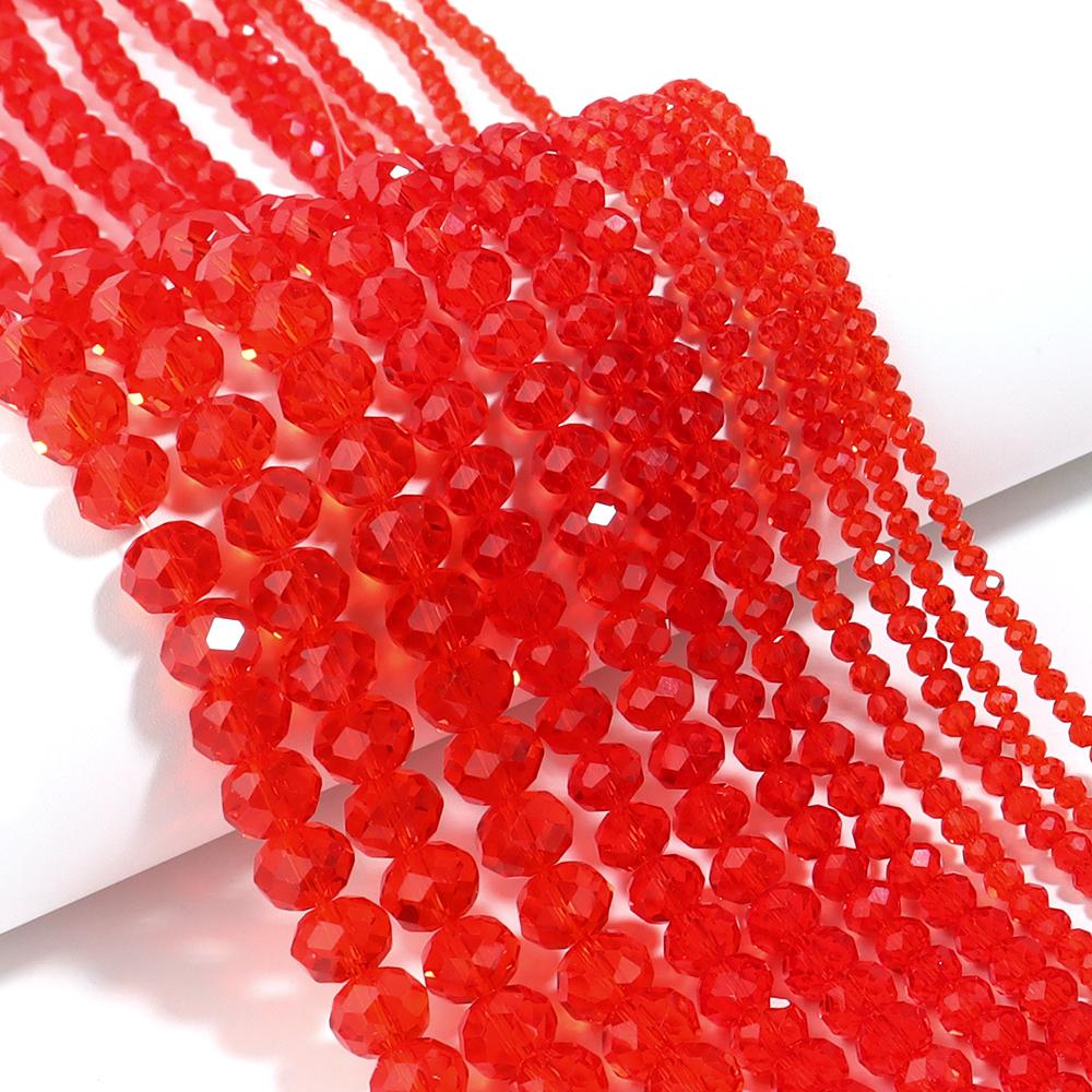 3/4/6/8/10mm Faceted AB Clear Glass Crystal Rondelle Beads Colorful Loose Spacer Beads For Jewelry Making DIY Bracelet Necklace