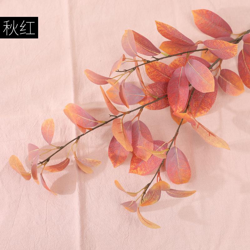 Simulation eucalyptus leaf fake flower autumn color wedding road guide decoration layout simulation green plants