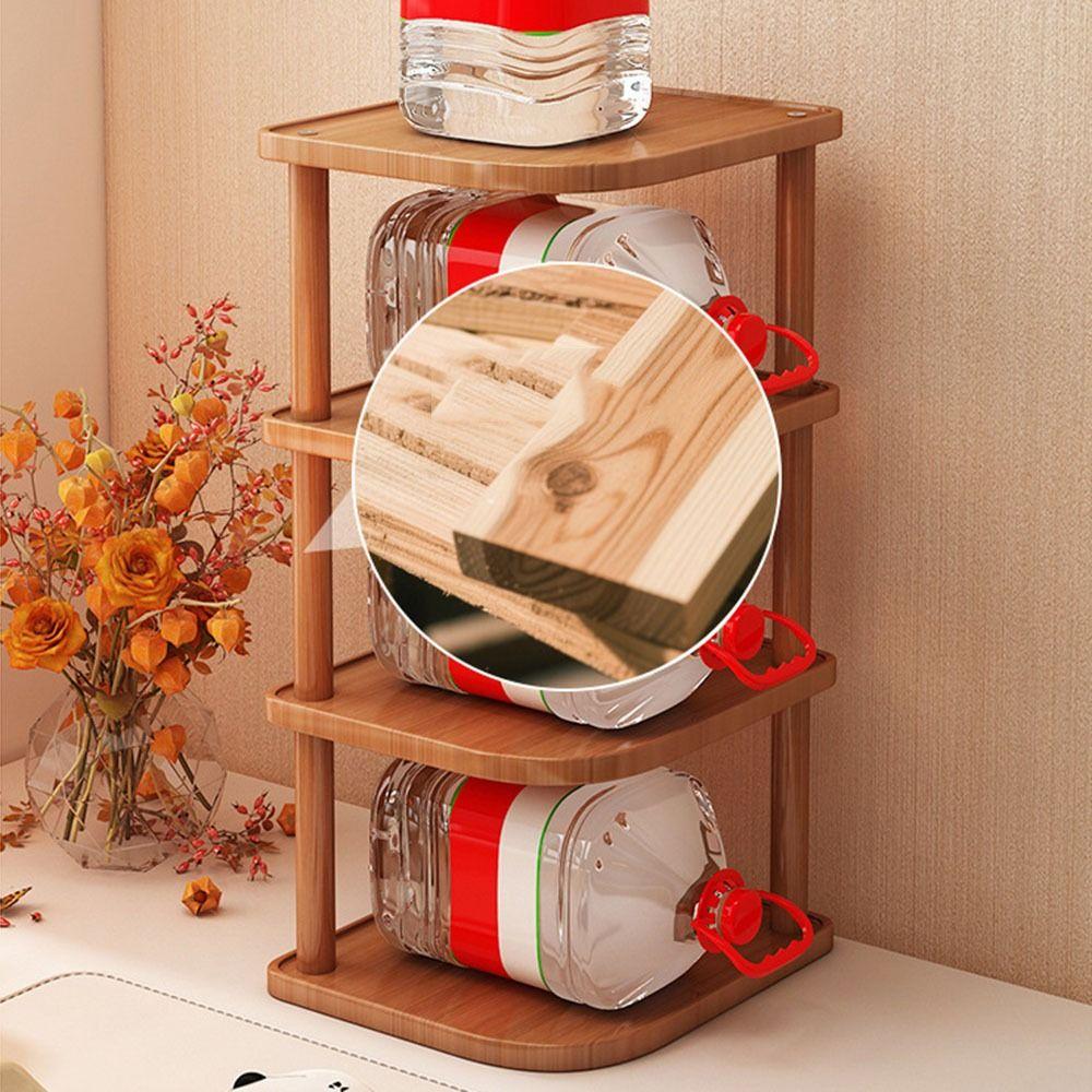 Stackable Wood Book Shelf 2/3/4 Tier Standing Cosmetic Holder Stable Countertop Organizer Office