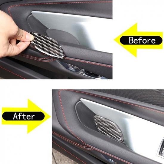 Soft Carbon Fiber Inner Door Storage Box Slot Mat Trim for Corvette C8 -2025