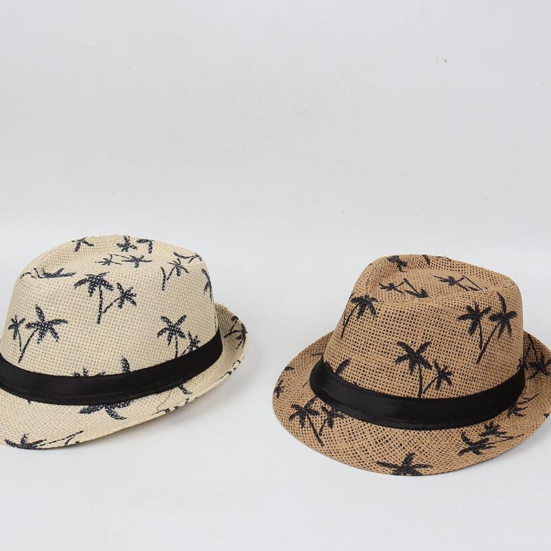 Hat Beach Wind Travel Sun Hat British Summer Female Print Papyrus Jazz Hat Breathable Sun Protection