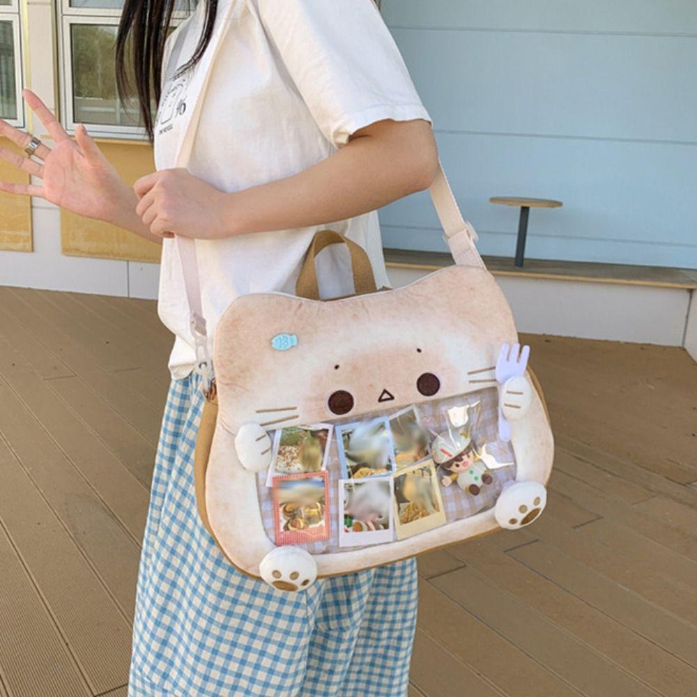 Idol Merchandise Storage Kawaii Biscuit Cat Itabag Cotton Doll Bag Fashion Backpacks  Outdoor