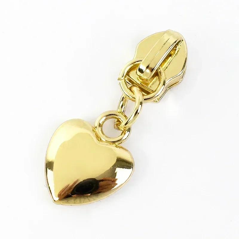 Meetee 5-50 Stück 5# Nylon Reißverschlussanhänger Kleidung Taschen Reißverschlüsse Reparatur Schieber für Plastikreißverschlüsse Herz Reißverschlusskopf Griff Nähzubehör