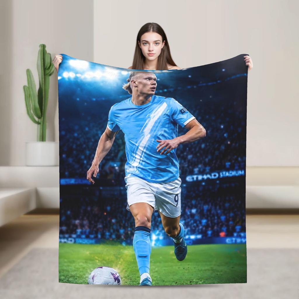 Haalands Blanket Cover Number Football Soccer Flannel Throw Blankets Summer Air Conditioning Portable Lightweight Bedspread