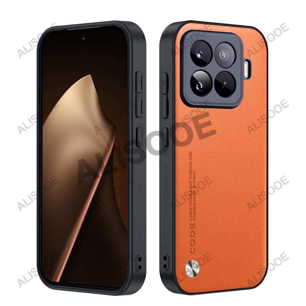 

Кожаный чехол-фунда для Xiaomi 15T Pro Чехол для Xiaomi mi 15T Модный чехол из искусственной кожи Жесткий пластик Полная защита Чехол для телефона for Xiaomi 15T оранжевый