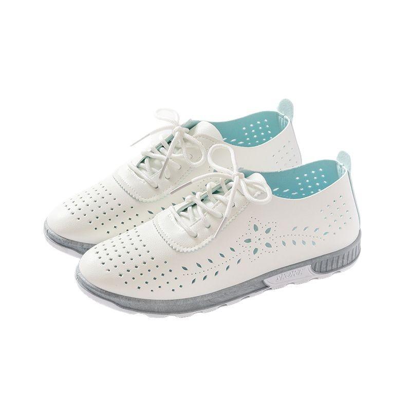 Large Size Women's Shoes Women's Hollow Hole Shoes Summer Sandals Breathable Casual Shoes Soft Sole Lightweight Mother's Shoes