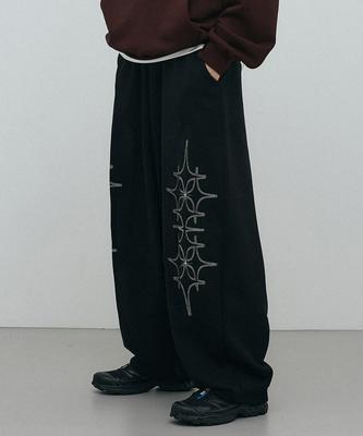 GAKKAI UNIONS Double Four-Star Balloon Pants Black