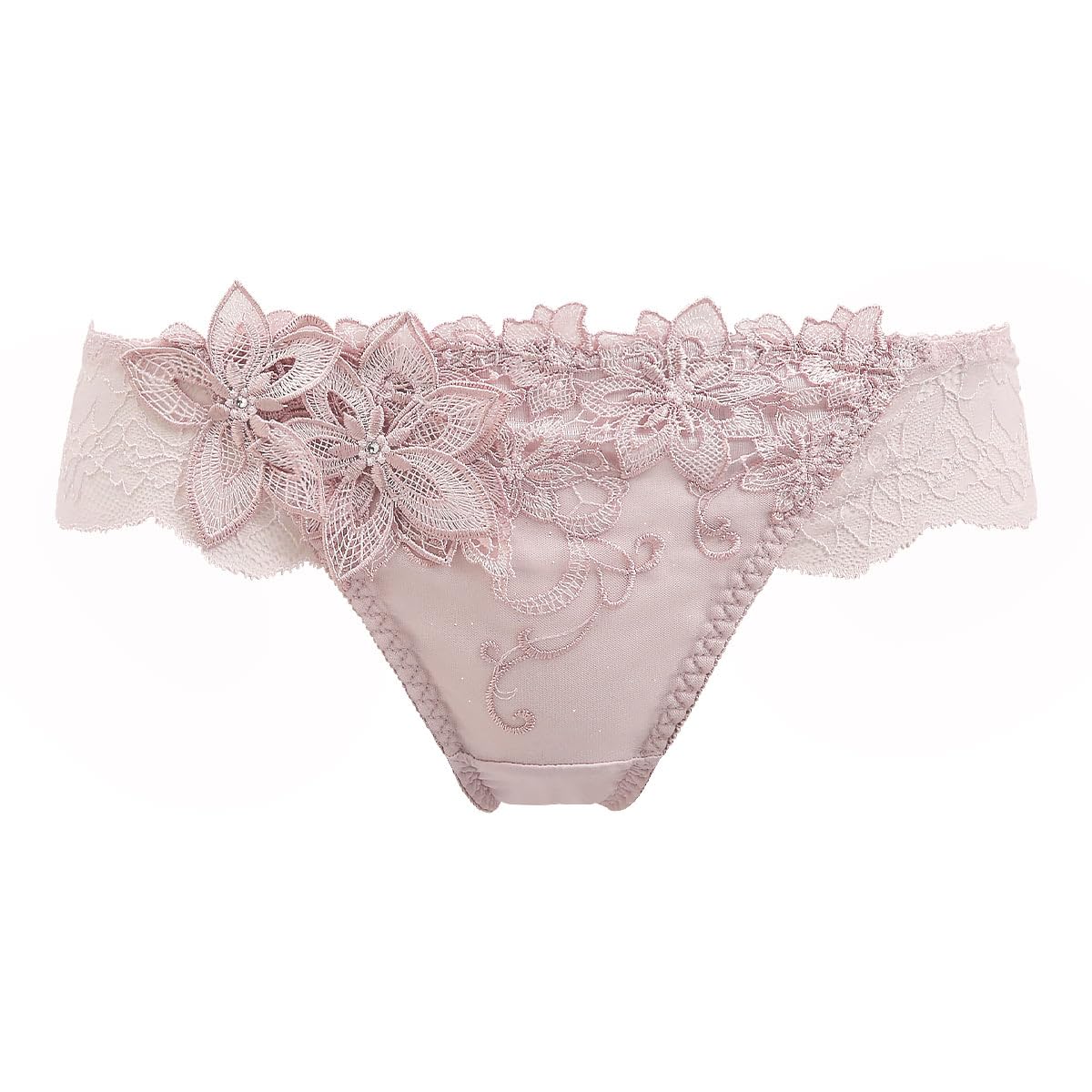 himico GRANDE 003 Dalia Stellato Chiloti String, Toate Disponibili în Mărimile M, L și LL, Dantelă, (BP-Roz Bebeluș, L) gray