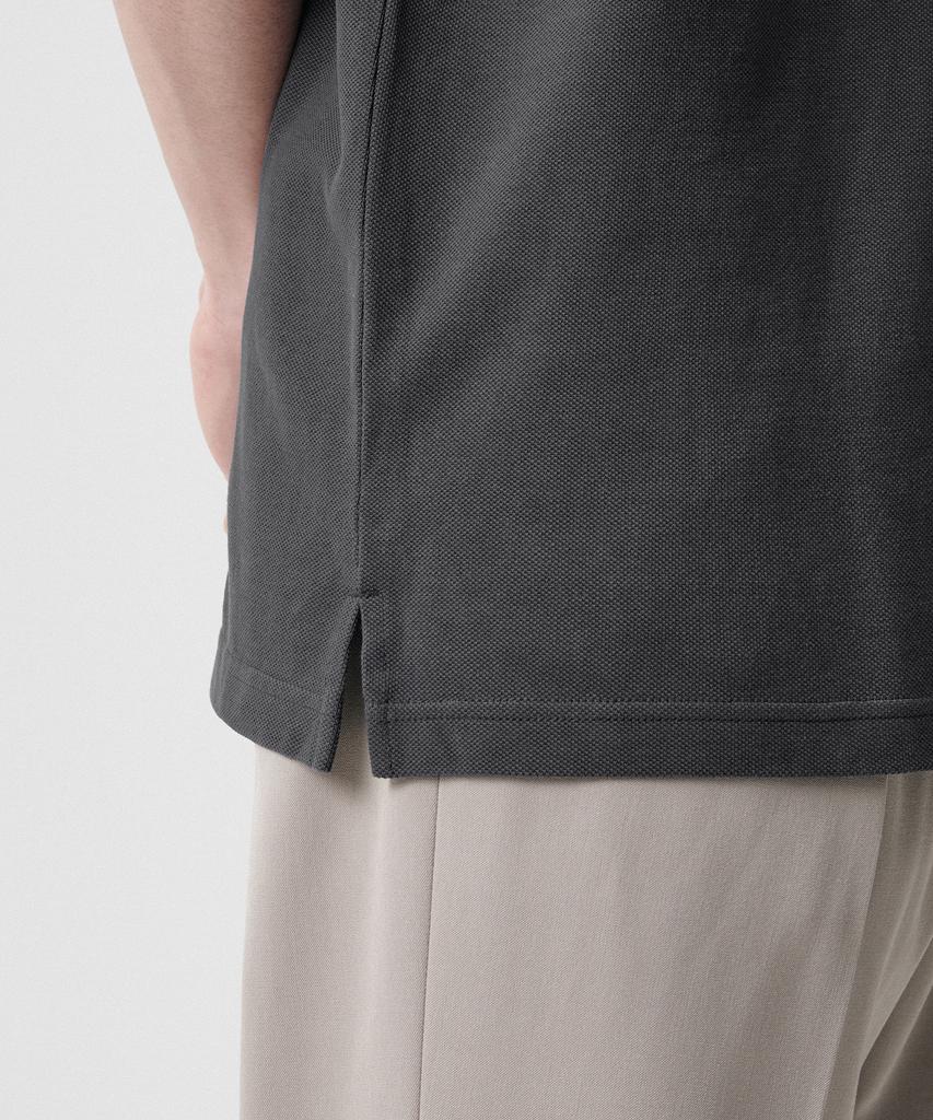 MUSINSA STANDARD Relaxed Fit Pique Polo Shirt [Gunmetal]