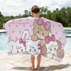 Cartoon M-Mikko Kawaii I-illustrations Towel Soft Lightweight Anti-Sand Large Beach Towel Quick-Drying Bath Sports Family