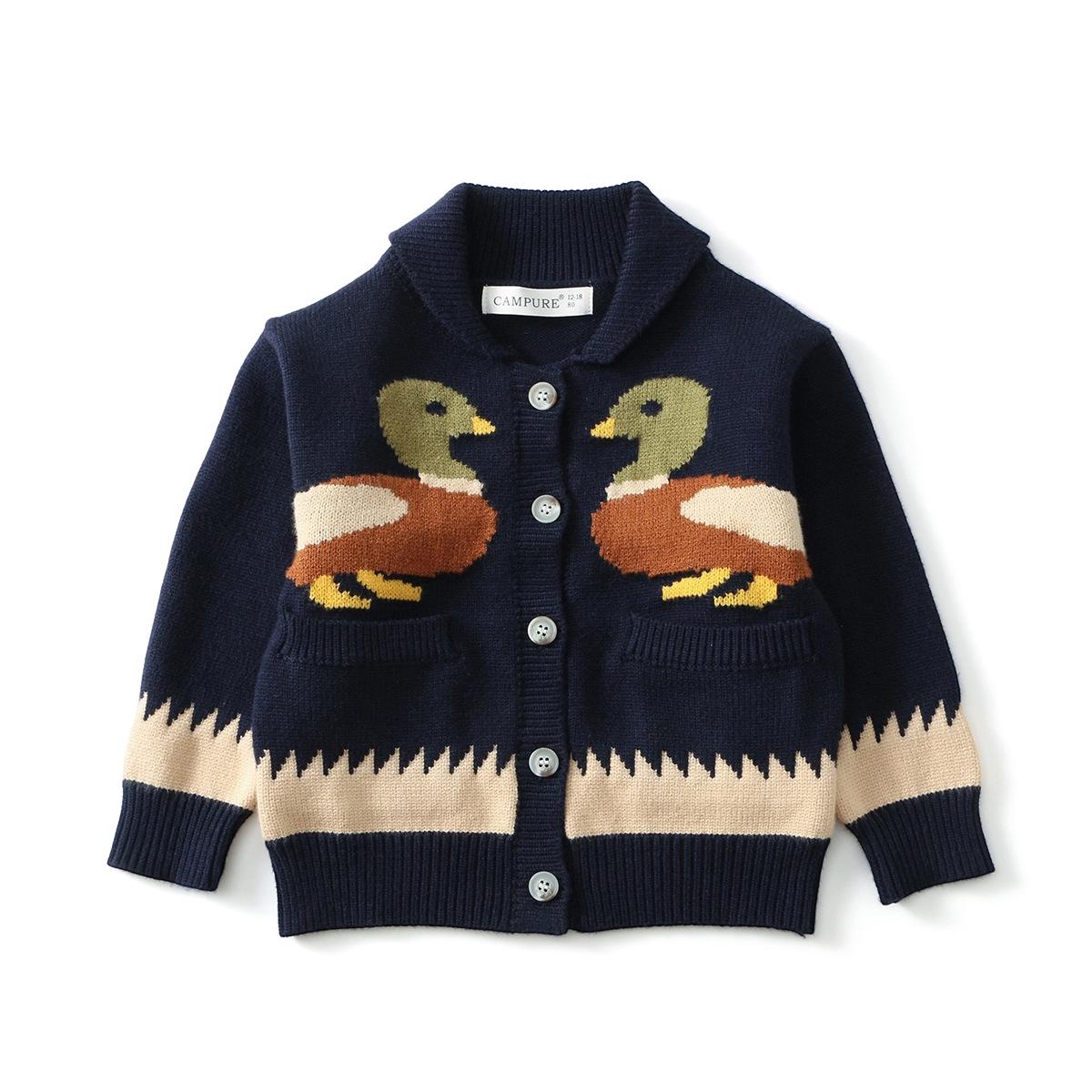 

Little Duck Cardigan: 2025 Autumn/Winter Fashionable Thick Knit Sweater 12-18 months (80cm)