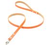Stylish Leather Dog Leash for Small and Medium Dogs, No. 1 LE-0, Orange