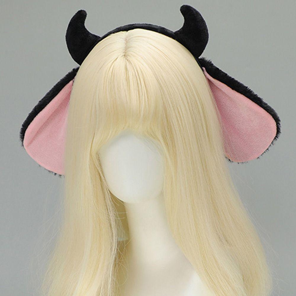 Plush Animal Ear Headbands Fluffy Goat Horn Party Headwear Lamb Headband Halloween Dressing Up
