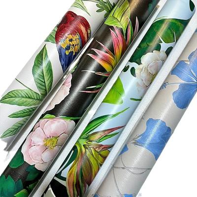 Imitation Green Plants Flowers Self-adhesive Wallpaper Bedroom Living Room Home Decoration TV Background Wall PVC Wallpaper