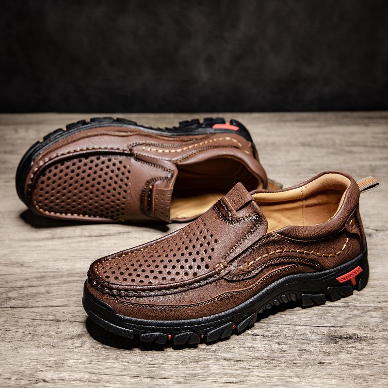 Popular men's shoes 48 men's casual shoes soft-soled overshoes spring new driving leather shoes
