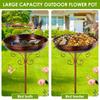 Bird Bath for Garden Metal Standing Bird Bath Feeder Bowls with 5 Prongs Stakes Easy to Install for Patio Outside Yard Decor