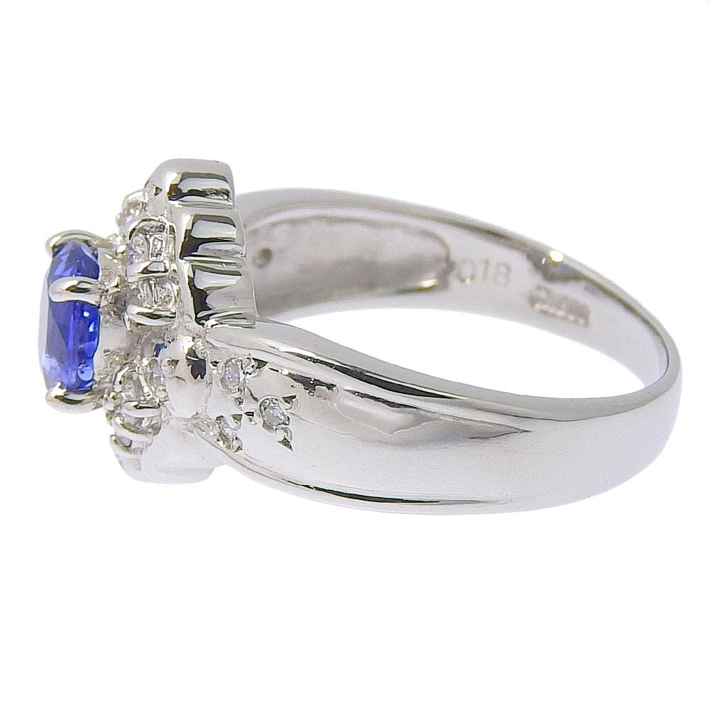 Ring Pt900Platinum/sapphire/diamond #5.6(US Size) 7.3g Women Used