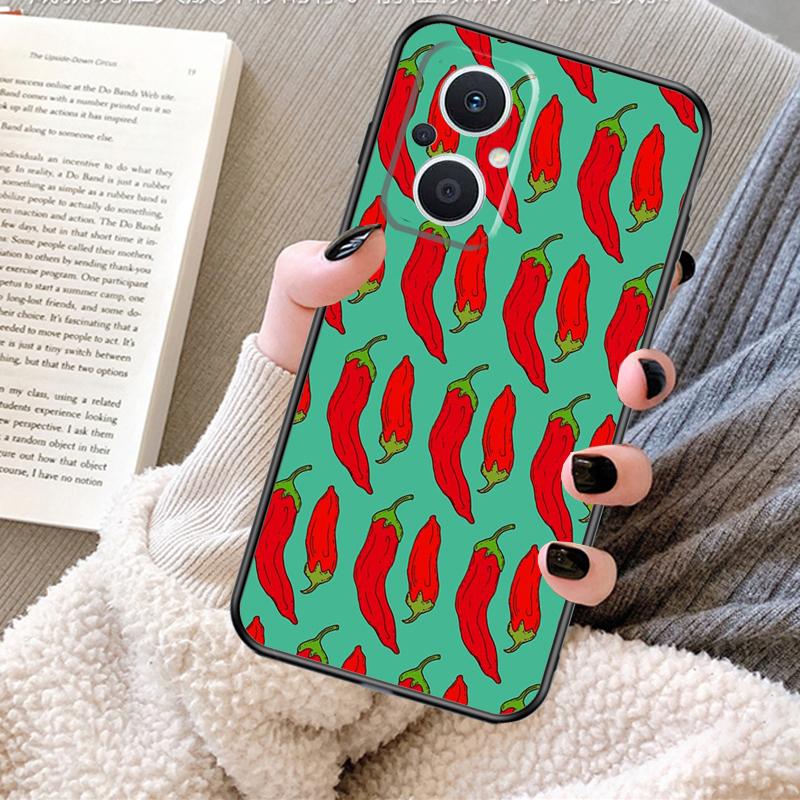 Red Chilli Pepper Pattern Case For OPPO Reno 13 13F 12 11 F 8T 7 8 10 Pro OPPO Find X8 Pro X6 X3 X5 Lite Cover Fundas
