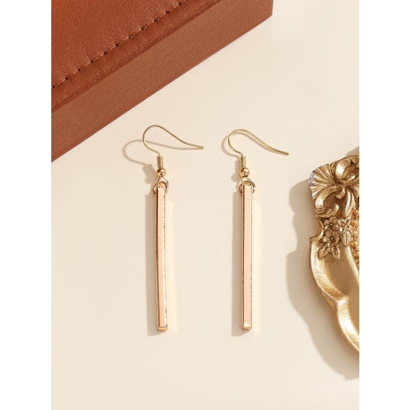 Fashion Simple Western Style Geometric Long Dangle Drop Earrings