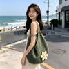 Seaside Crochet Cotton Mesh Bag - Large Capacity, Lazy Summer Style for Women