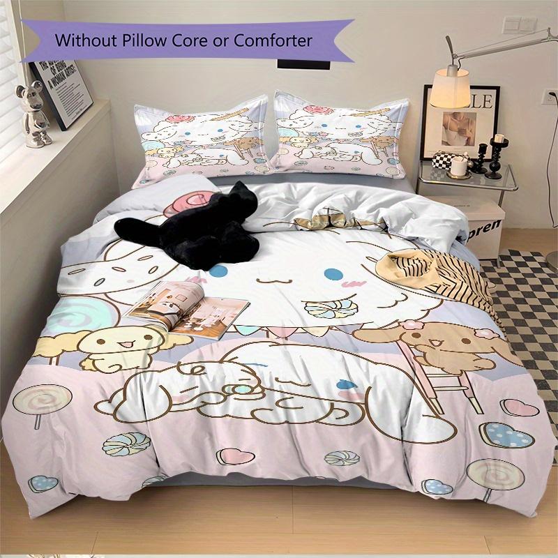 3pcs Soft Cinnamoroll Bedding Set - Includes Quilt Cover and Pillowcases, Suitable for All Seasons, Machine Washable - Ideal Gift for Family