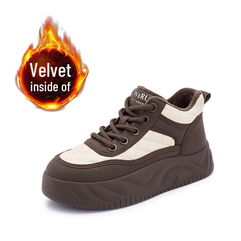 Damen 2024 Samt High-Top Sneaker - Trendige, weich besohlte Freizeitschuhe für Herbst und Winter