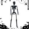 Removable Joint Plastic Skeleton 35.4-inch Posing Halloween Black Skeleton Model Gothic Graveyard Haunted House Props