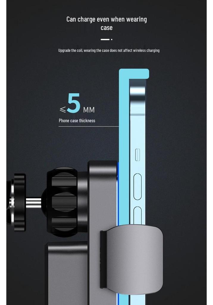 Kabelloses Dual-Coil-Autoladegerät & Navigations-Handyhalterung