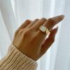 Niche Design Mother-of-Pearl Gold-Plated Ring for Women - Elegant, Versatile, and Luxurious