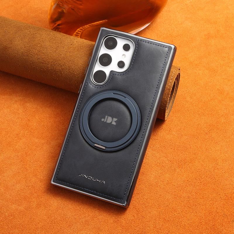 

Вращающаяся на 360 градусов подставка для чехла телефона Samsung S24Ultra и магнитный кожаный чехол для бизнеса 24+ для Galaxy23plus Samsung Galaxy S23