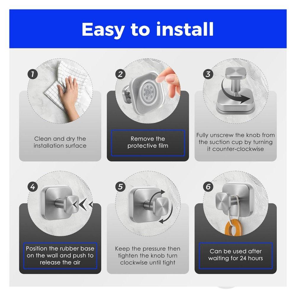 Stainless Steel Suction Cup Hooks Wall Mount Hanging Towel Rack Strong Suction Cup Holder  Mirrors