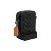 Coach Stanton 12 Classic Logo Zipper Closure Fabric With Leather Mini Crossbody Bag Unisex crossbody bag Black CO946-SVBK