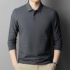 Spring and Autumn New Style Men's Young and Middle-aged Lapel Comfortable, Breathable and Trendy Long-sleeved Cotton T-shirt POLO Shirt
