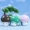 Delightful Miniature Mushroom Plush Toy Keychain In Pink Green And Dark Colors Brown