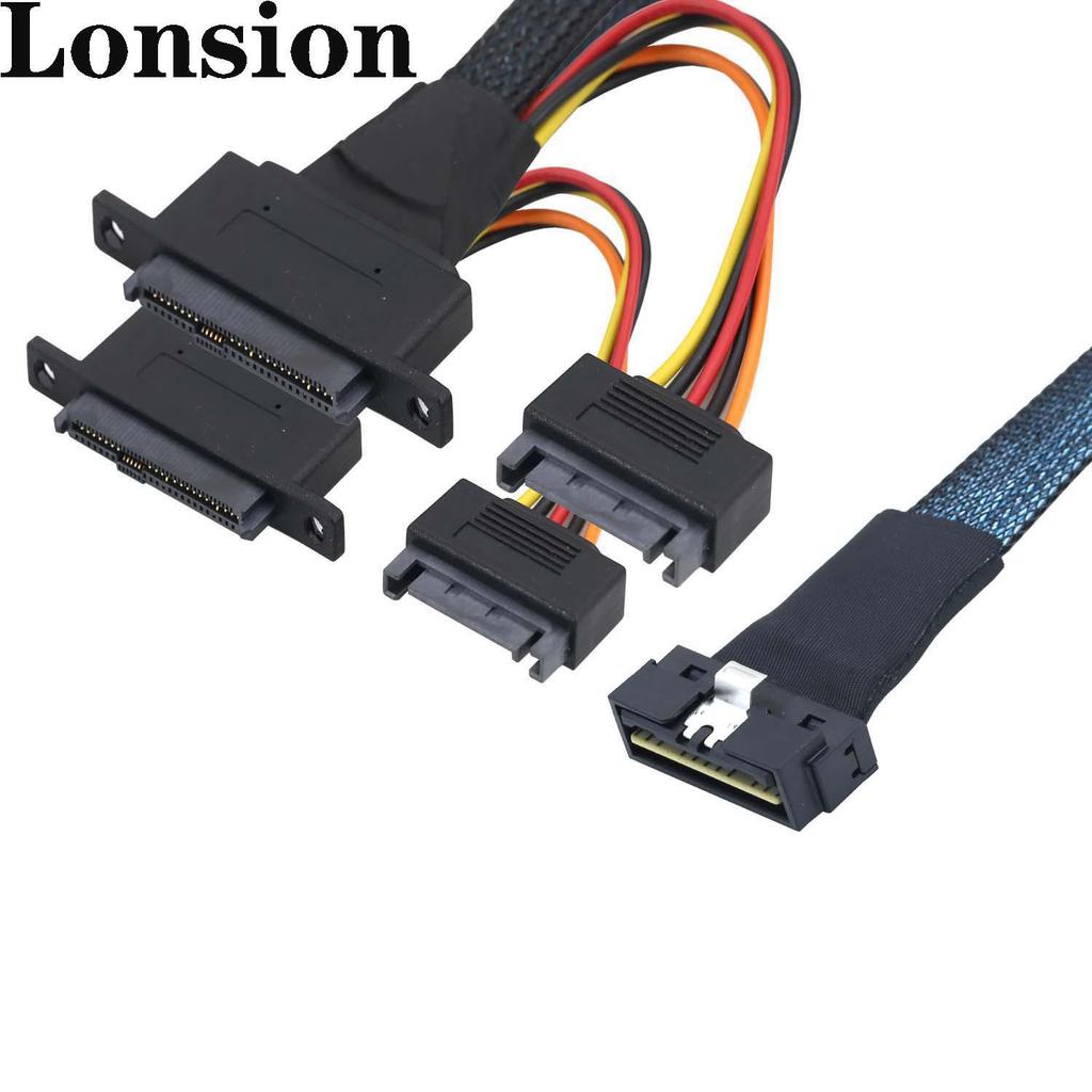 Low Profile PCIE-8654 8I 74P To U.2 SFF-8639 + 15P Cable with Screw Holes