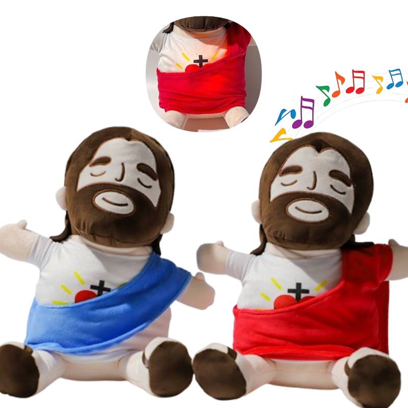 Plush Relief Anxiety Toys Jesus Breathing Musical Soothing Doll Sleep Toy Gift