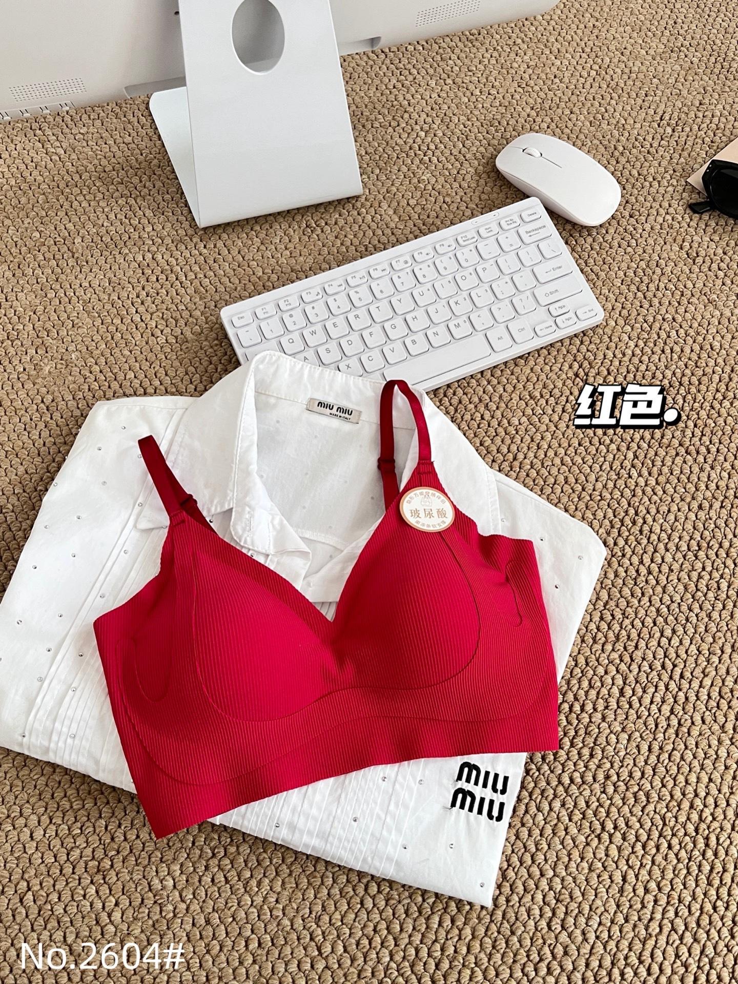 

Traceless Hyaluronic Acid Fixed Cup Women s Thin Shoulder Straps Beautiful Back Gathering Lifting Double Breast Vest Type Bra M красный
