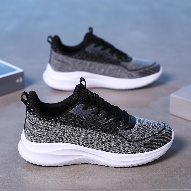 Fashion Flying Knit Low Top Fashion Womens Shoes Breathable Light Sports Shoes College Style Students Non Slip Soft Soled Running Shoes