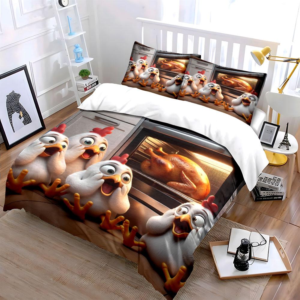 """Trio di Polli Animatissimi Sorpresa in Cucina""" Squisito set da letto a tre pezzi, regalo per bambini e adulti"""