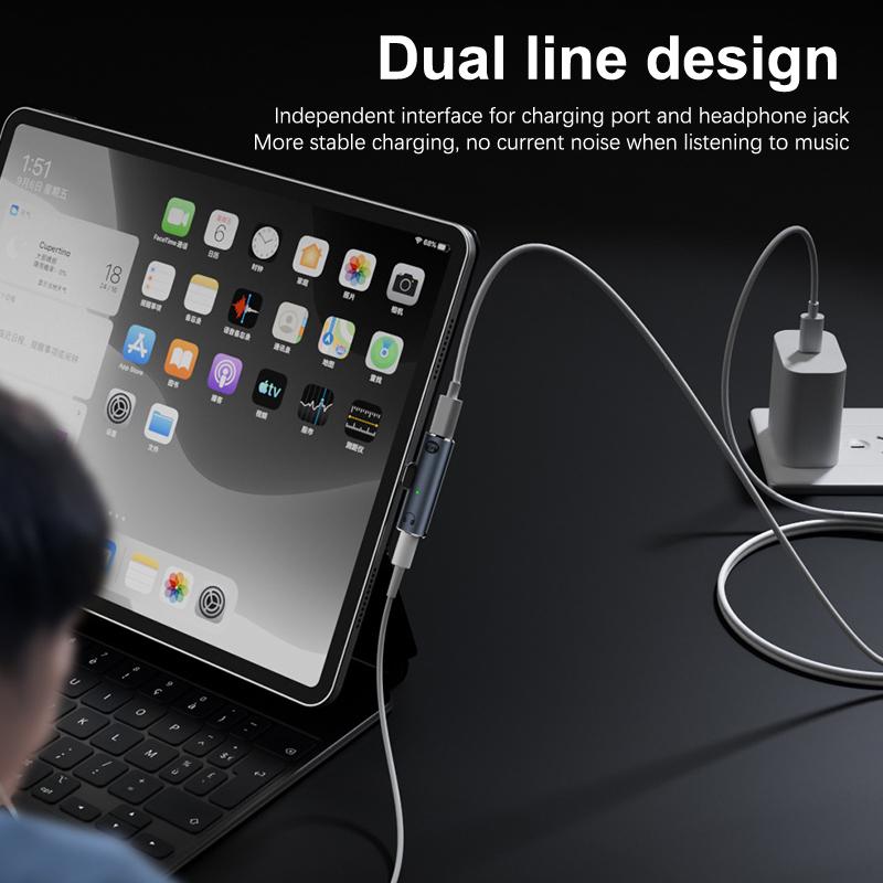 Adapter Słuchawkowy Przewodowy 3w1 3,5 mm na USB-C dla iPhone 15 16 PD 100W Szybkie Ładowanie Zasilacz dla Samsung Huawei Xiaomi