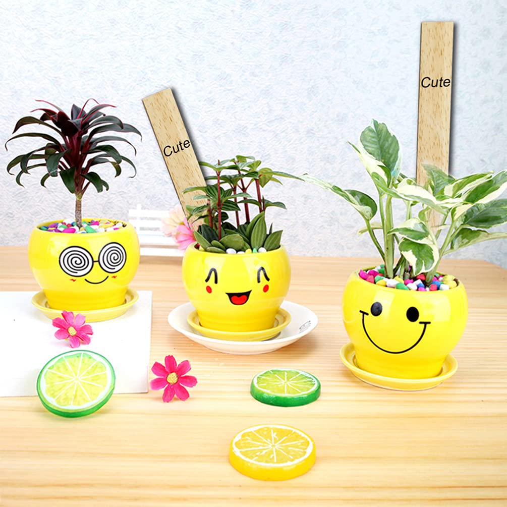 Amosfun Gardening Name Plates for Flower Pot Vertical Wood 50 Gardening Decoration Flower Easy To X 2 Cm Labels, Succulents, Tags, Wooden, Small,