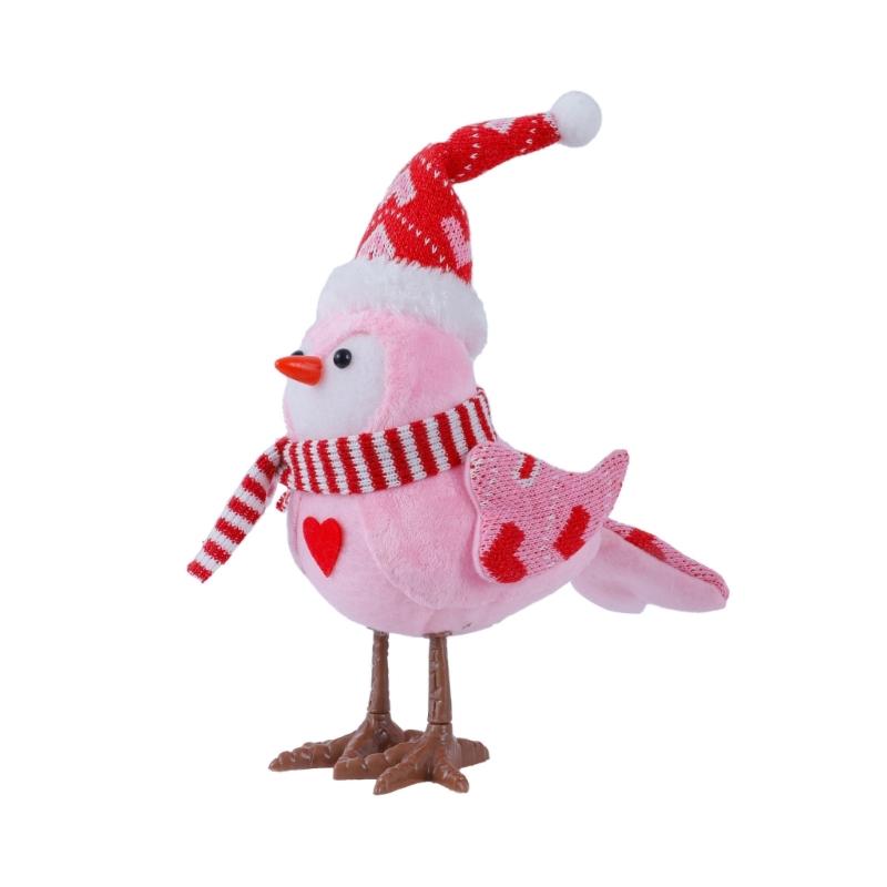 

Valentine s Window Display Statue Illuminated Bird Doll Ornament Memorable Couple Gift for Holiday Party Celebration 1 рожевий