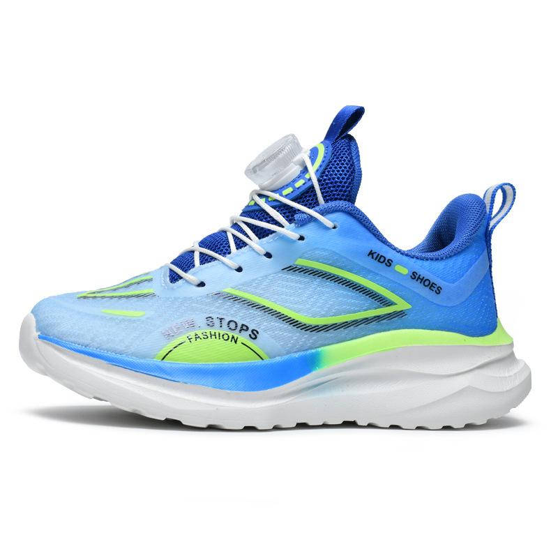 Spring and summer new children's comfortable and breathable button running shoes fashionable and casual classmates non-slip and wear-resistant boys